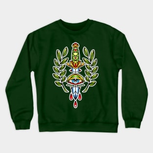 Dagger with eye and leaves Crewneck Sweatshirt